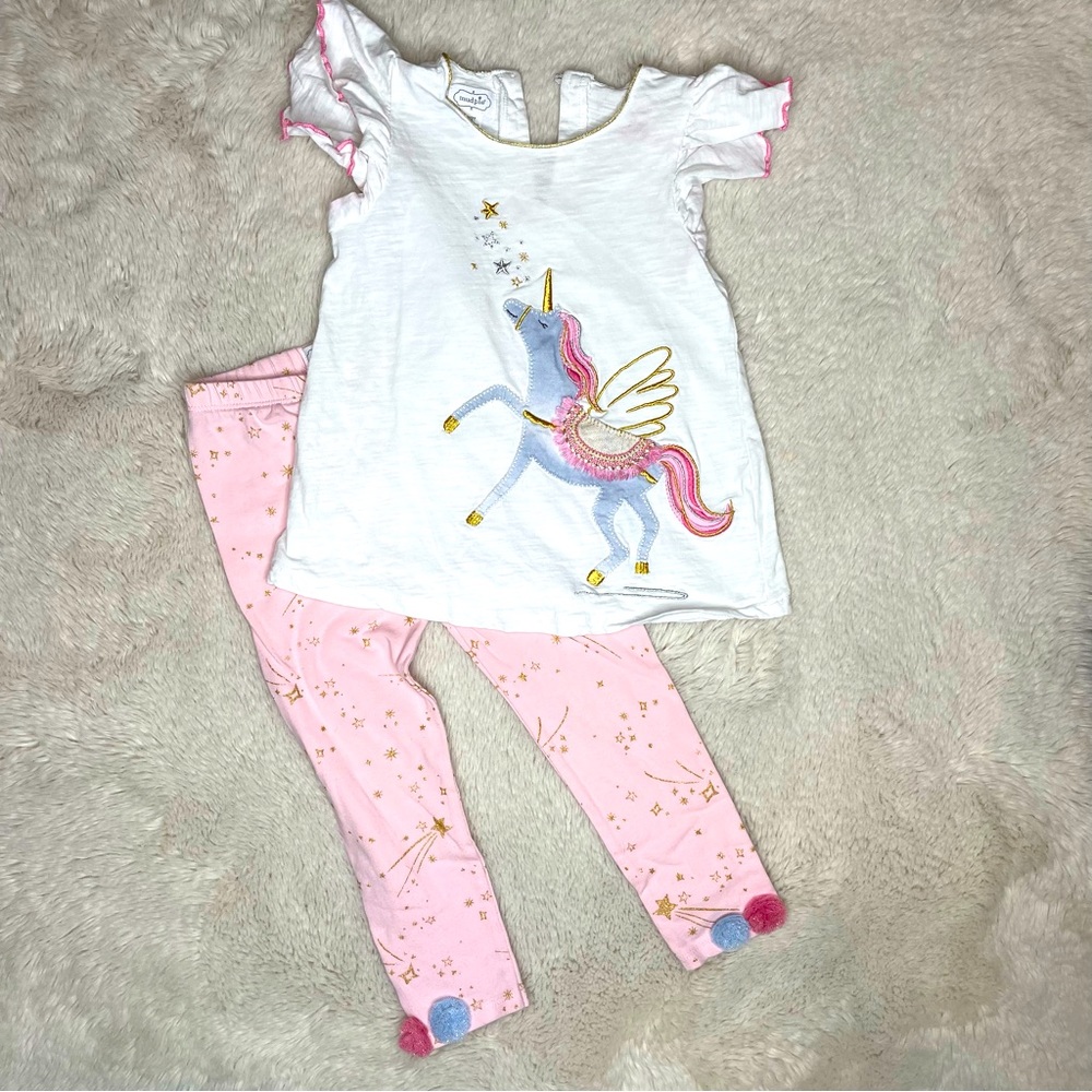 Mud Pie unicorn pant set size 2T
